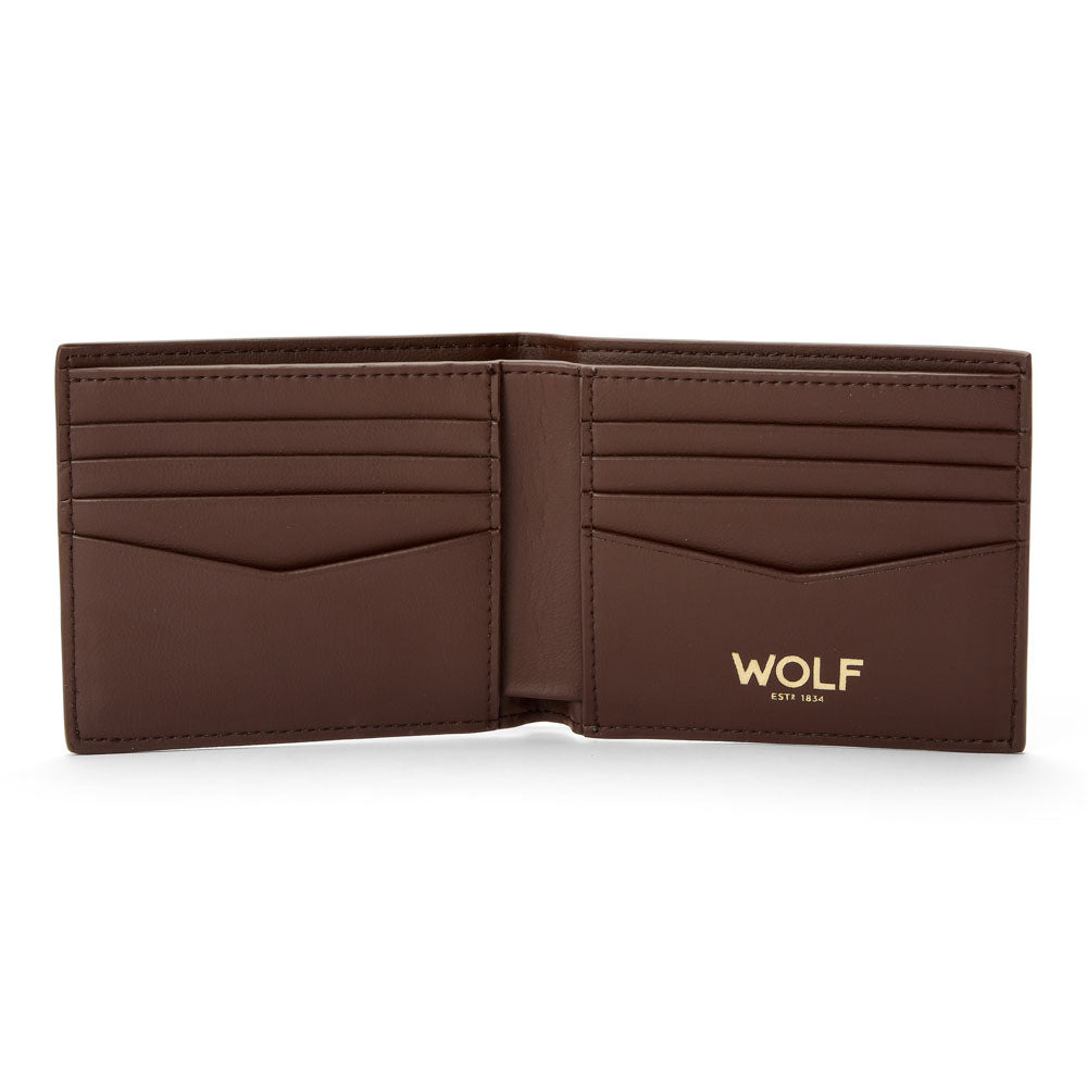 WOLF 1834 Signature Billfold – Brown, 8-Card RFID Wallet with Recycled Materials - Image 3