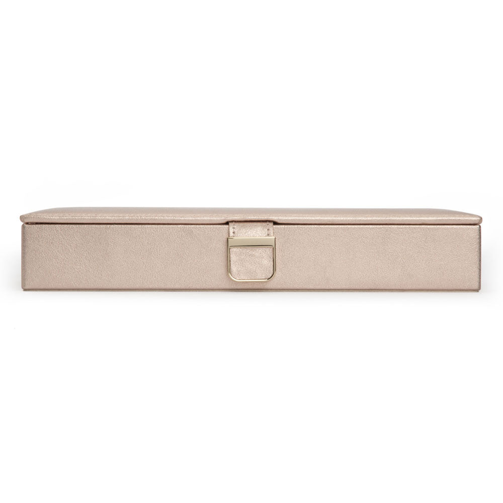 WOLF 1834 Palermo Safe Deposit Box - Rose Gold Leather Jewelry Travel Case - Image 1