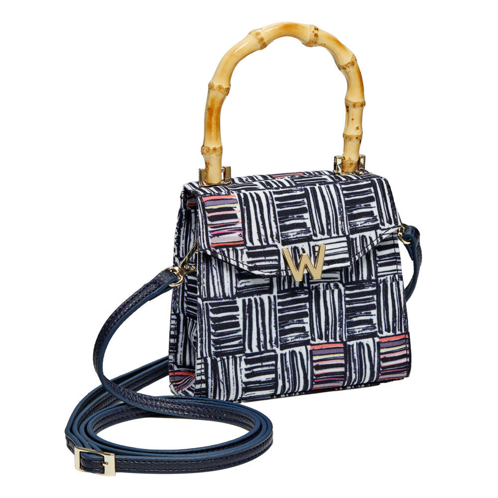 WOLF 1834 Evie Small Bag - Eclectic Weave Black (Hand-Printed Crossbody) - Image 3