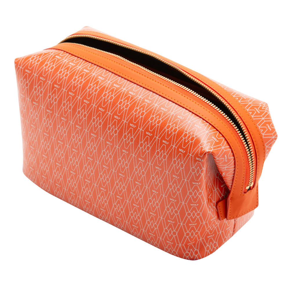WOLF 1834 Signature Washbag – Orange, Recycled Vegan Travel Toiletry Bag - Image 3