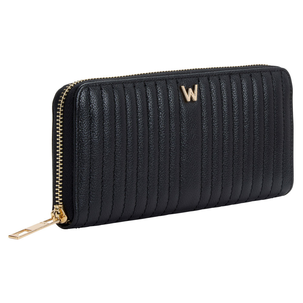 WOLF 1834 Mimi Continental Wallet - Black Quilted RFID Blocking Wallet with 8 Card Slots - Image 2