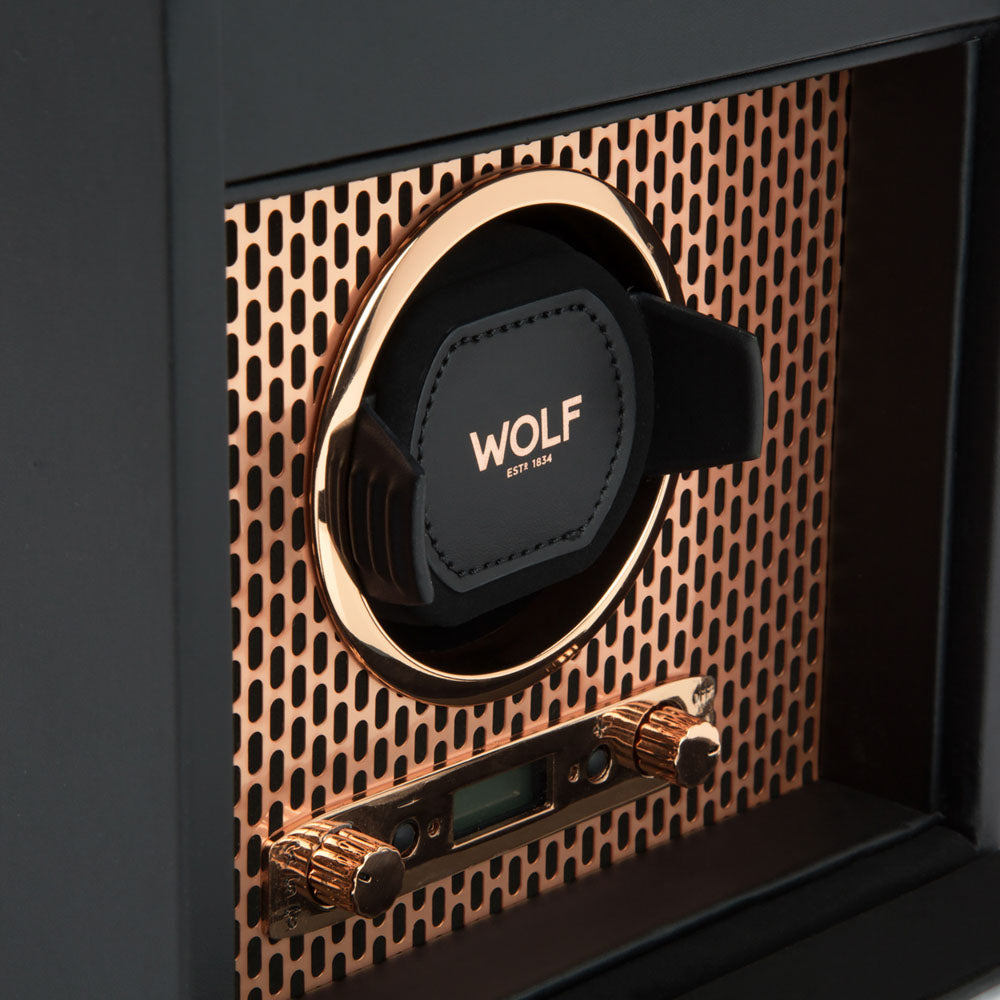 WOLF 1834 Axis Single Watch Winder with Storage – Copper - Image 5