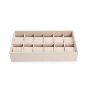 WOLF 1834 Watch Insert – Beige LusterLoc™ Vault Tray Organizer, 12 Compartments - Image 1