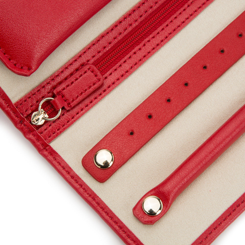 WOLF 1834 Palermo Jewelry Roll – Red Leather Travel Case with LusterLoc™ Anti-Tarnish Lining - Image 5