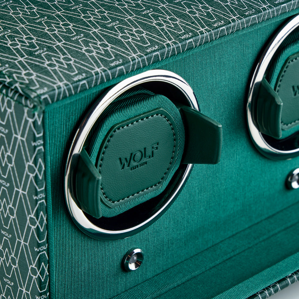 WOLF 1834 Signature Double Watch Winder – Green (2 Watch Capacity) - Image 5