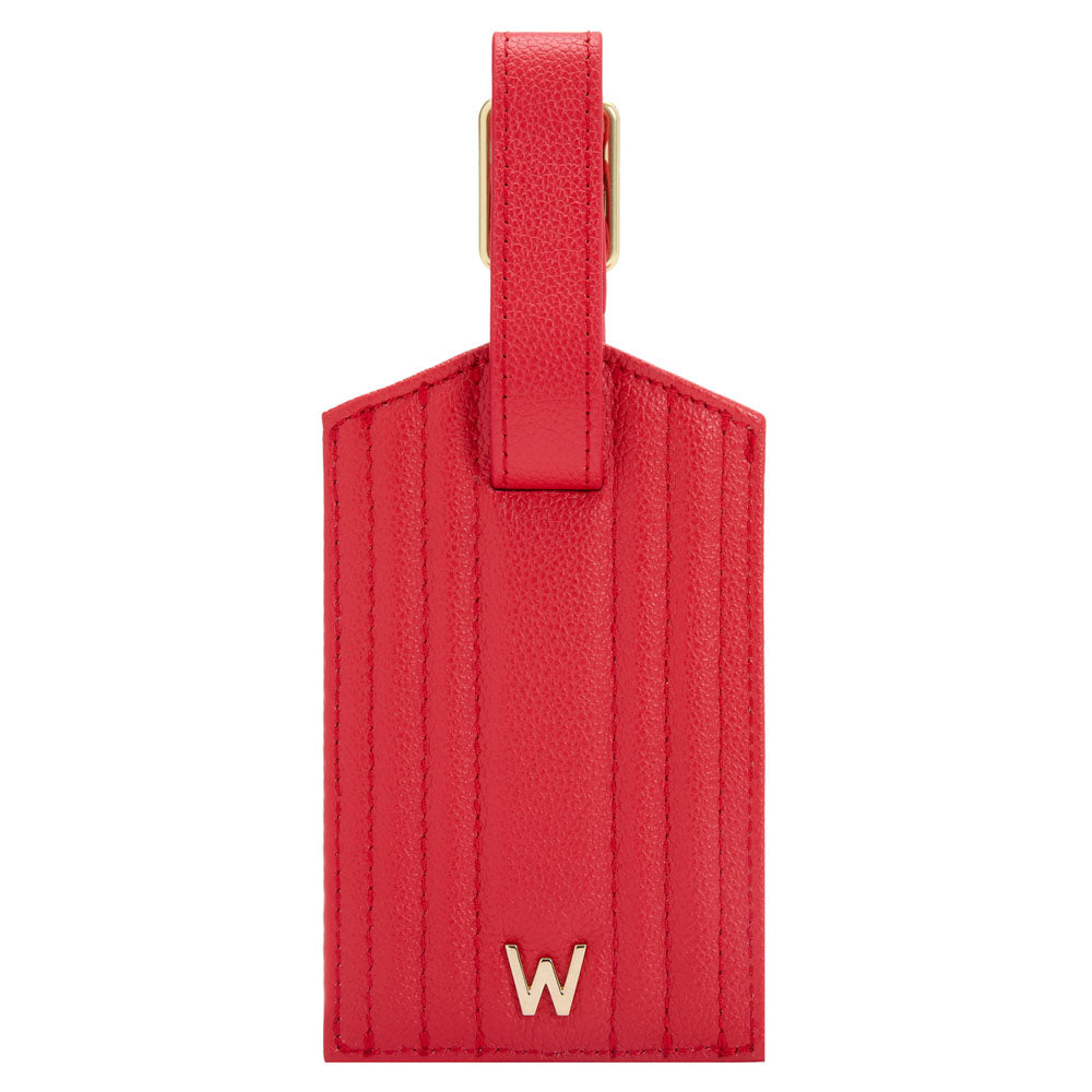 WOLF 1834 Mimi Luggage Tag – Red Quilted Travel Accessory - Image 1