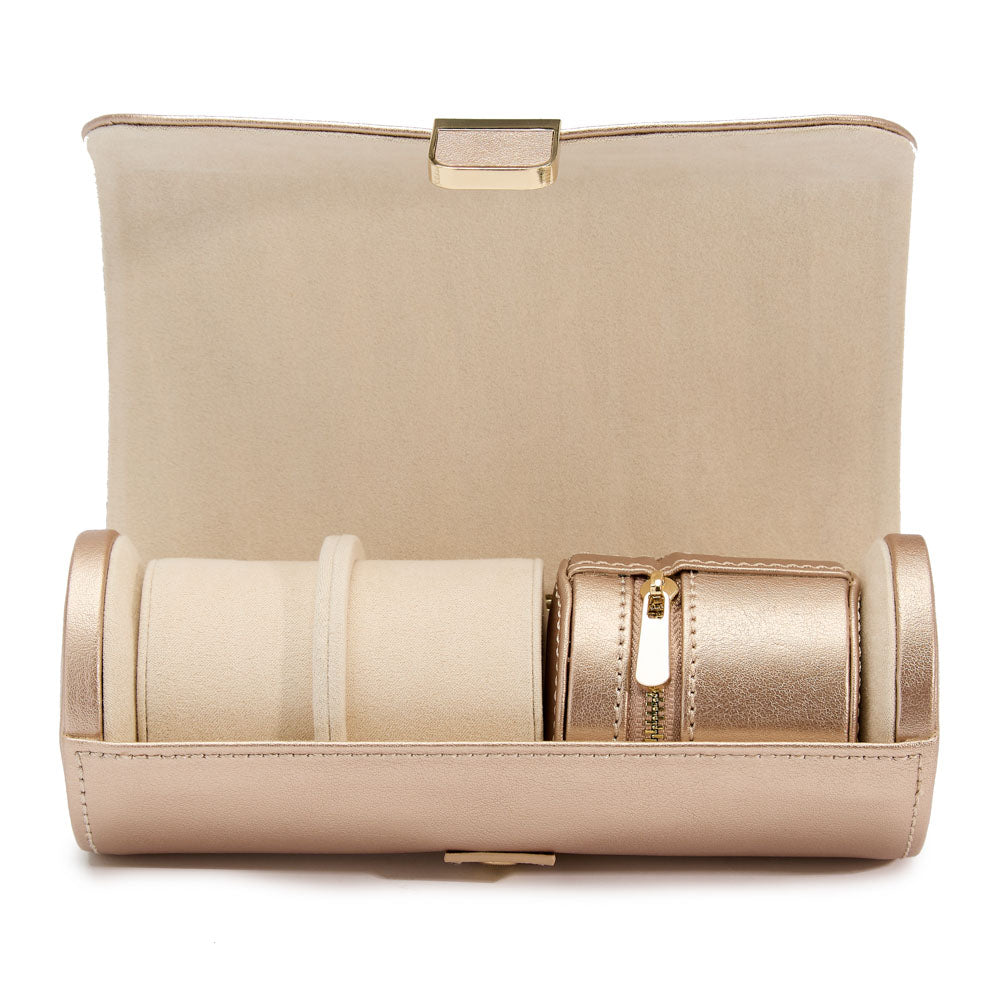 WOLF 1834 Palermo Double Watch Roll with Jewelry Pouch – Rose Gold - Image 3