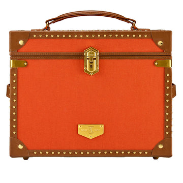 WOLF 1834 Ida Trunk Jewelry Box – Orange, 11" L x 8.5" W x 8.75" H - Image 1