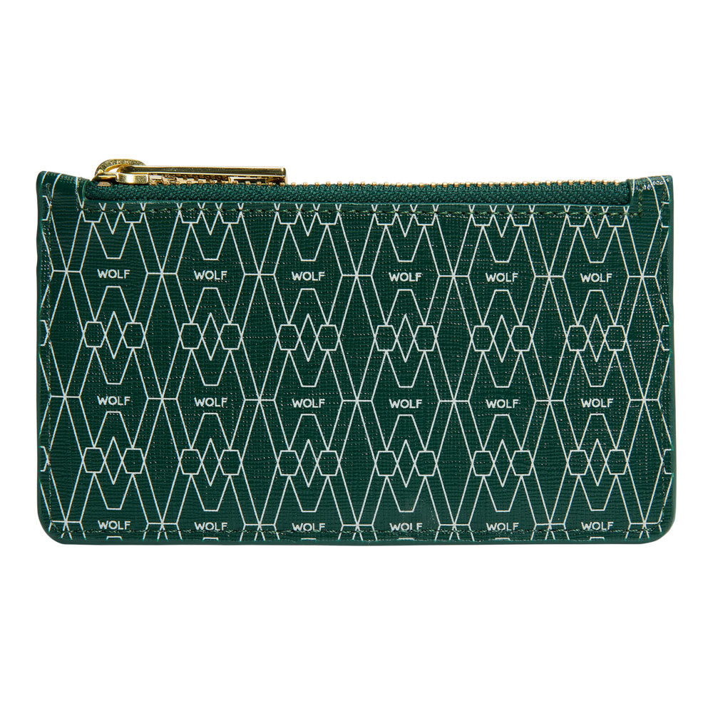 WOLF 1834 Signature Zip Case – Green, Vegan RFID Card Wallet with 7 Card Slots - Image 1