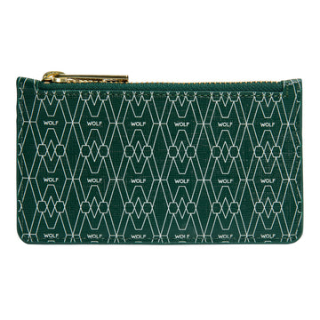 WOLF 1834 Signature Zip Case – Green, Vegan RFID Card Wallet with 7 Card Slots - Image 1