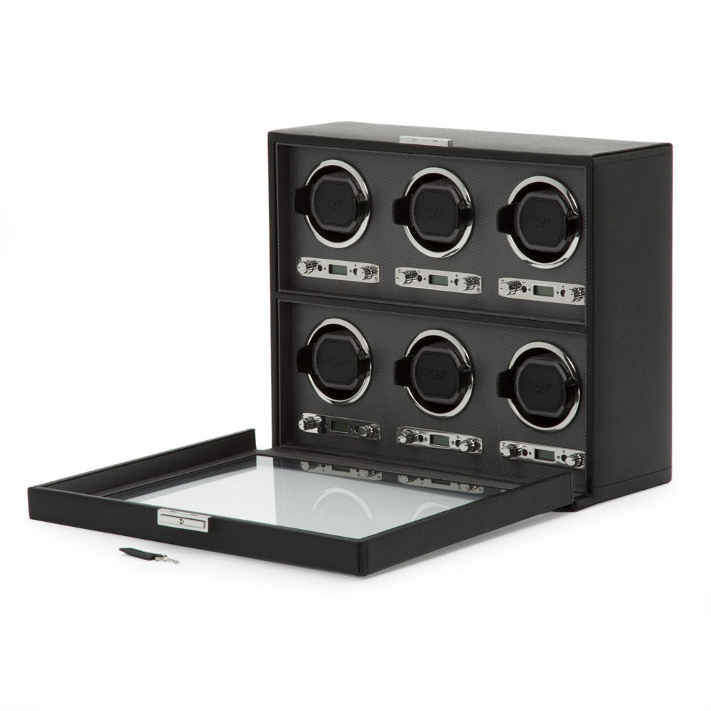 WOLF 1834 Classic 6 Piece Watch Winder - Black - Image 3