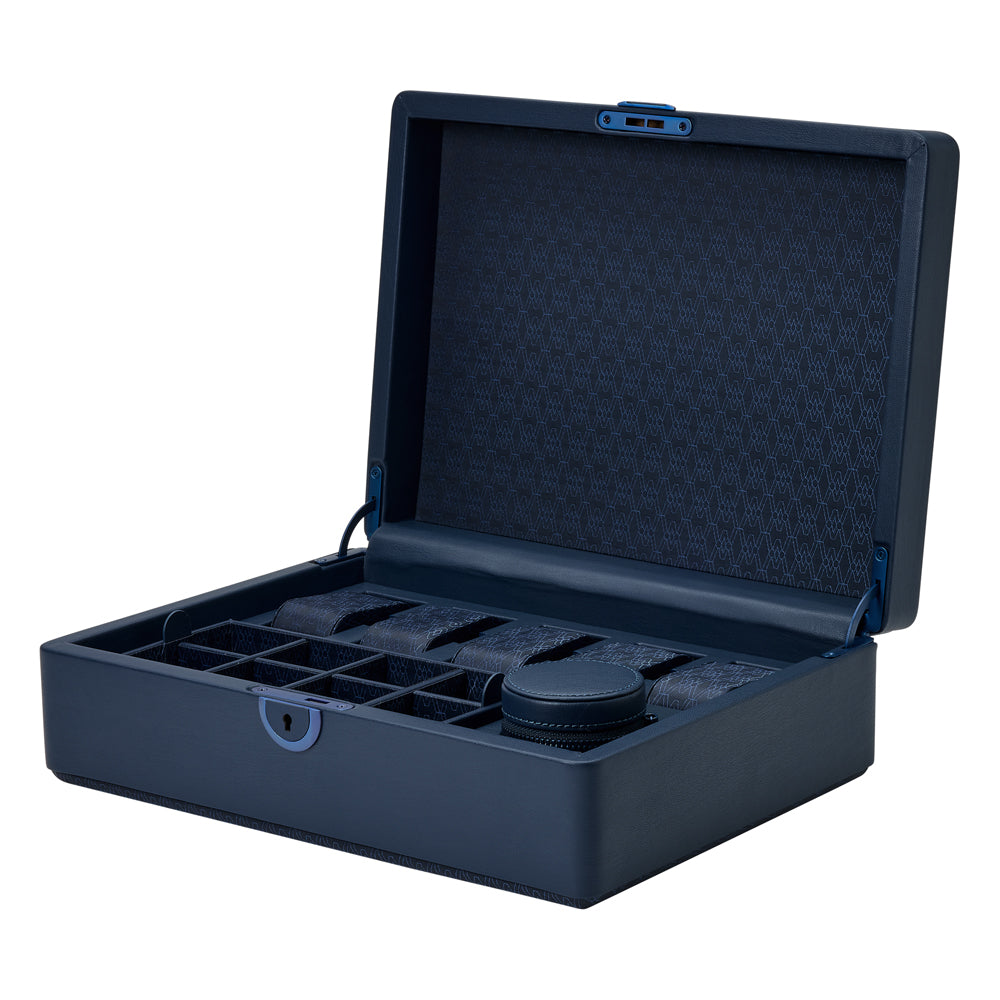 WOLF 1834 Earth 5-Piece Watch Box with Storage – Midnight Blue - Image 3