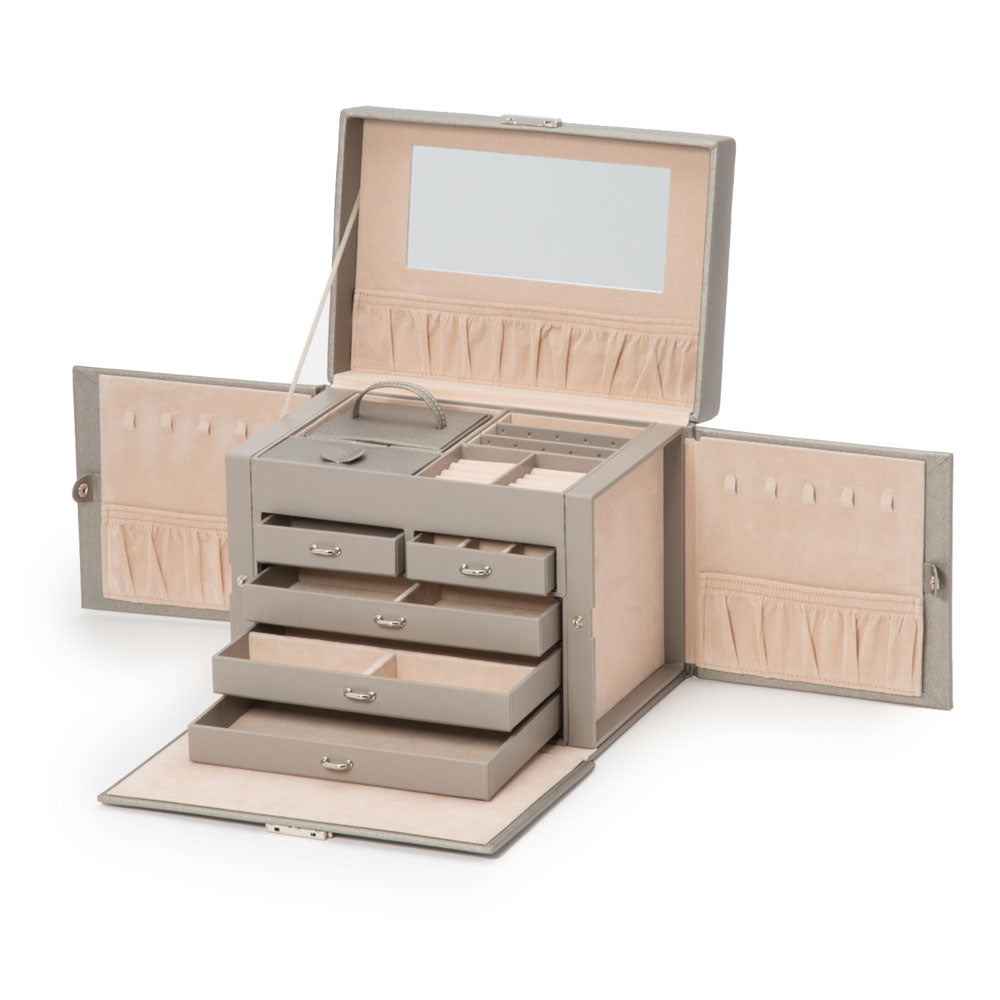 WOLF 1834 Heritage Medium Jewelry Box – Pewter Saffiano - Image 3
