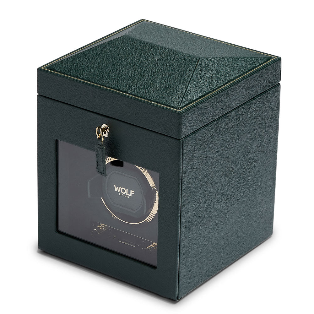 WOLF 1834 British Racing Single Watch Winder with Storage - Green - Image 2