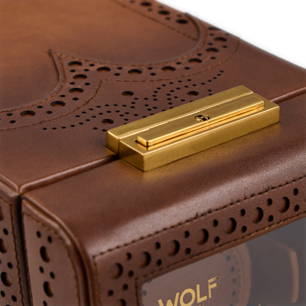 WOLF 1834 Brogue Single Watch Winder – Burnished Brown - Image 6