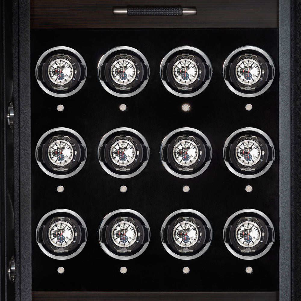 WOLF 1834 Churchill 24-Piece Watch Winder Safe – Ebony Macassar - Image 5