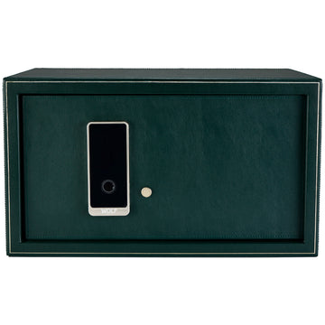 WOLF 1834 The Den 4-Piece Watch Winder Safe – Green Vegan Leather - Image 1