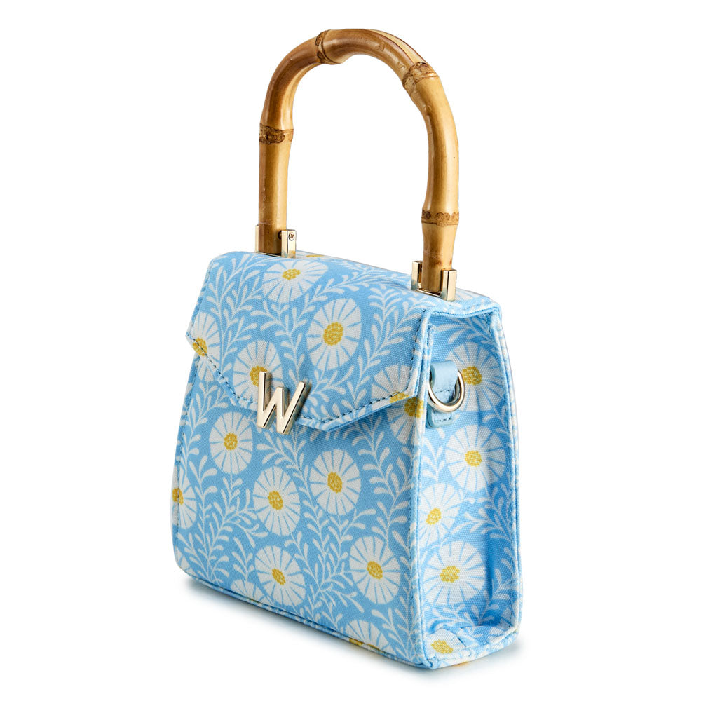 WOLF 1834 Evie Small Bag - Sky Daisy Blue | Fiona Howard Designer Mini Bag - Image 2