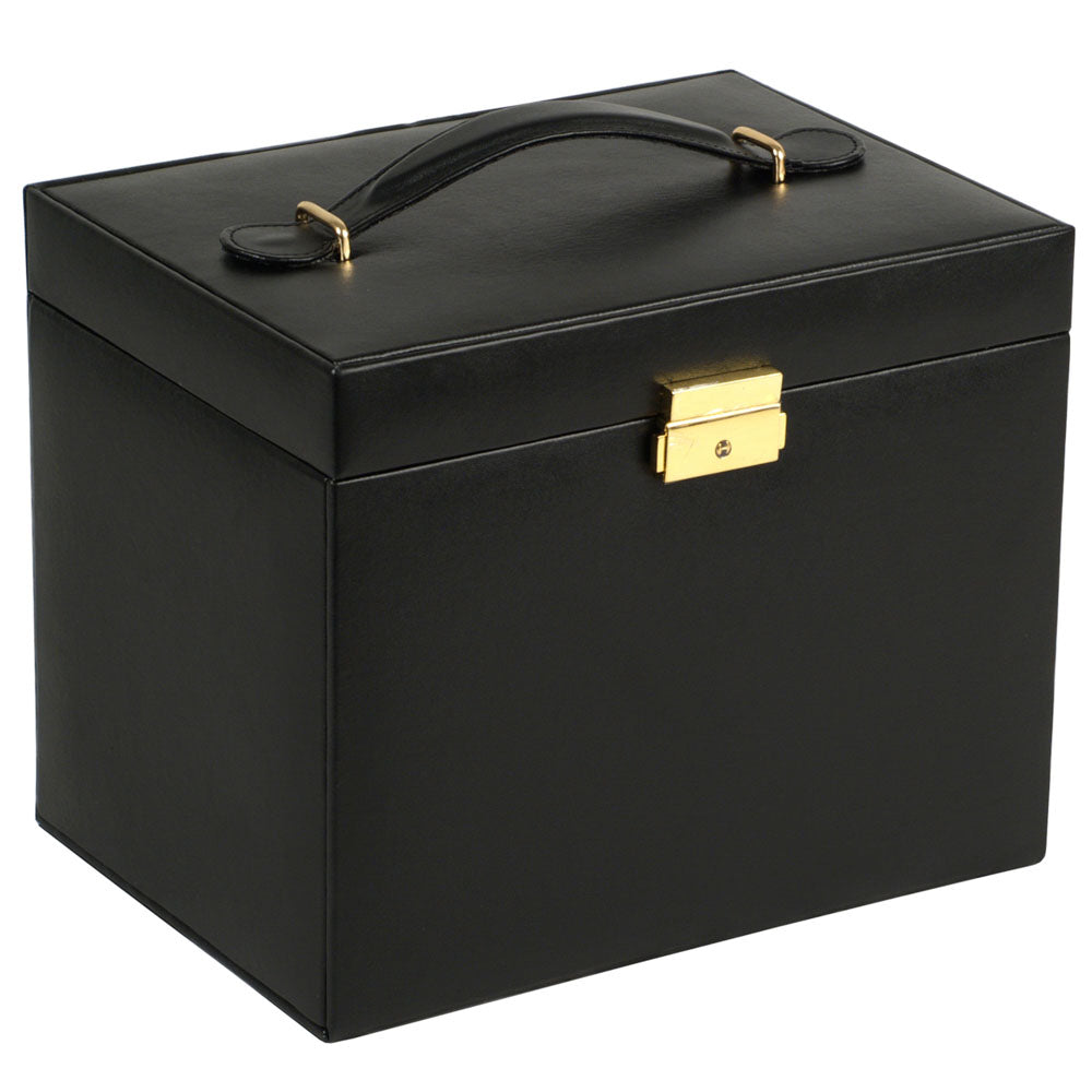 WOLF 1834 Heritage Medium Jewelry Box – Black, 28 Compartments with Travel Case - Image 1