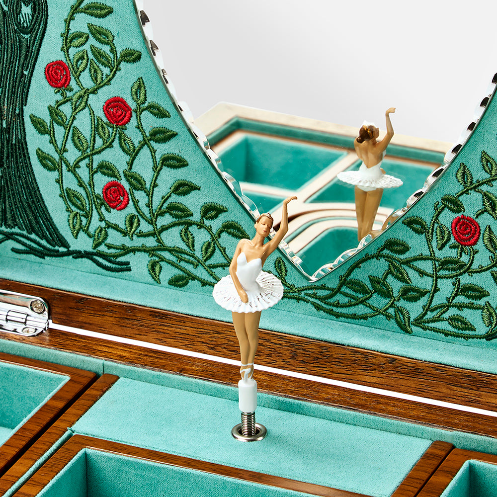 WOLF 1834 Ballet Musical Jewelry Box - Sleeping Beauty Walnut Wood - Image 4