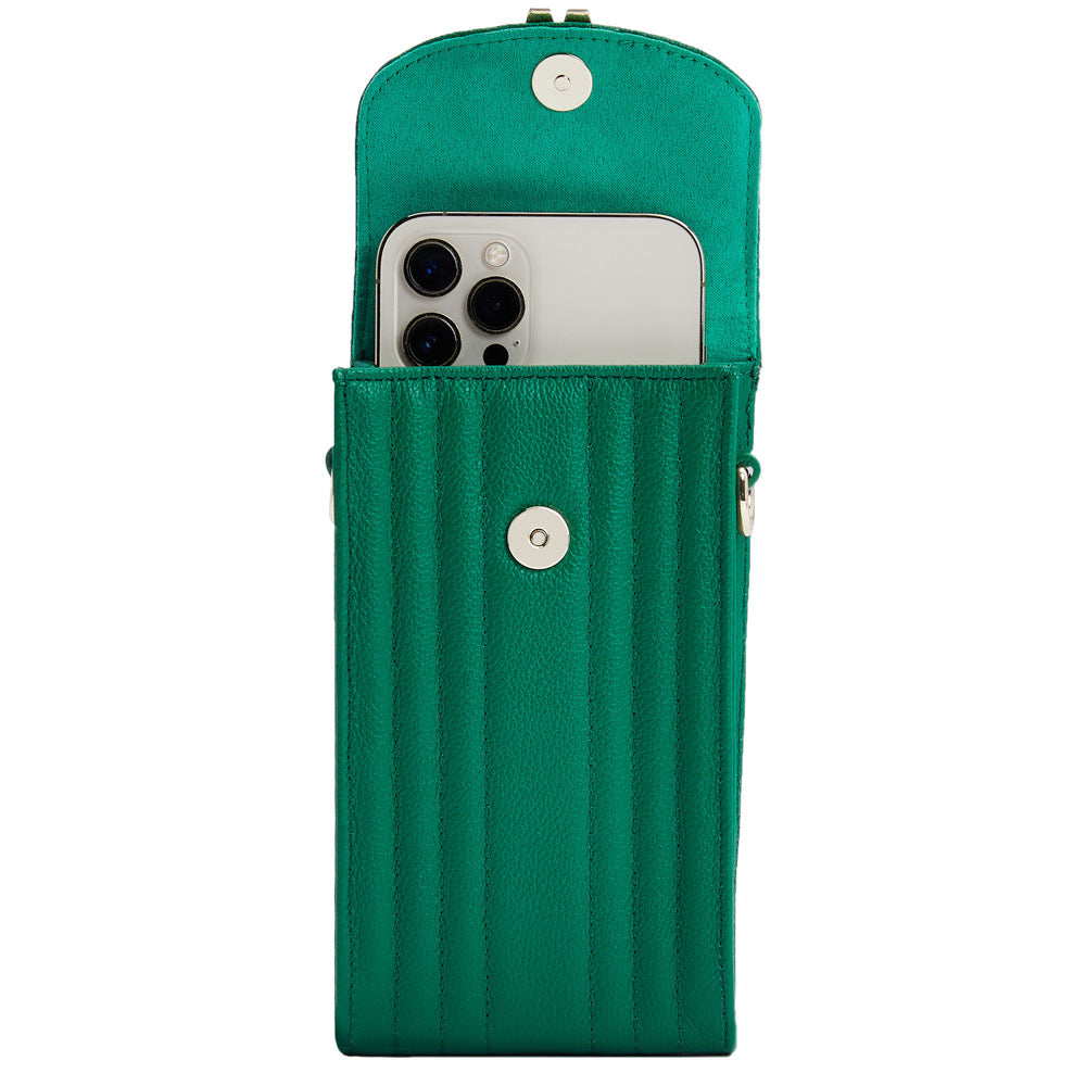WOLF 1834 Mimi Phone Case with Wristlet & Lanyard – Forest Green - Image 5