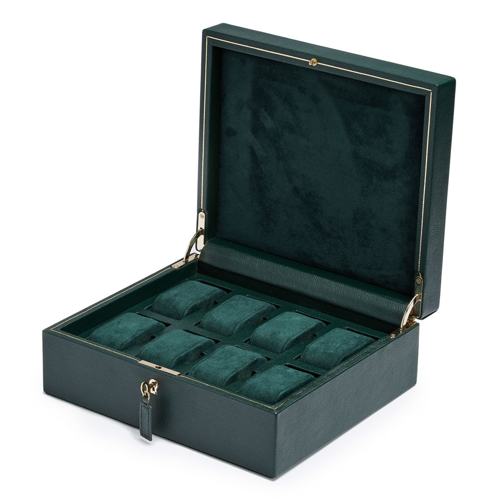 WOLF 1834 British Racing 8-Piece Watch Box – Green Vegan Leather - Image 3