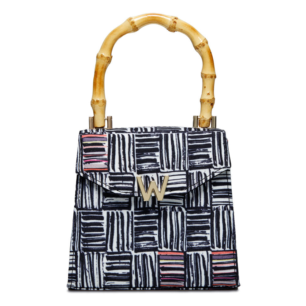 WOLF 1834 Evie Small Bag - Eclectic Weave Black (Hand-Printed Crossbody) - Image 1