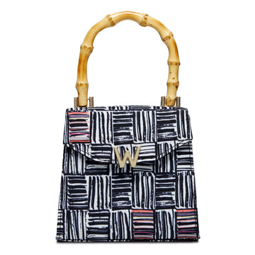 WOLF 1834 Evie Small Bag - Eclectic Weave Black (Hand-Printed Crossbody) - Image 1