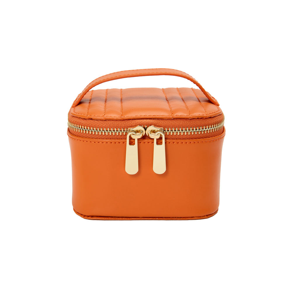 WOLF 1834 Maria Zip Jewelry Cube – Tangerine - Image 1