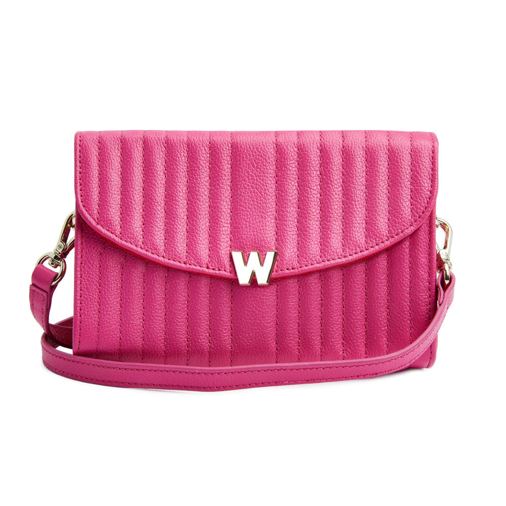 WOLF 1834 Mimi Crossbody Bag with Wristlet - Pink Vegan Leather - Image 1