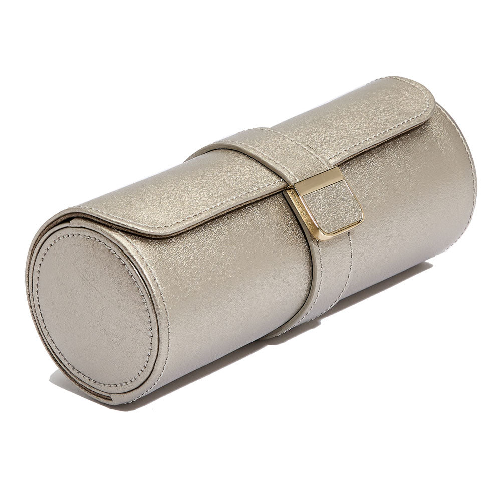 WOLF 1834 Palermo Double Watch Roll with Jewelry Pouch – Pewter - Image 2