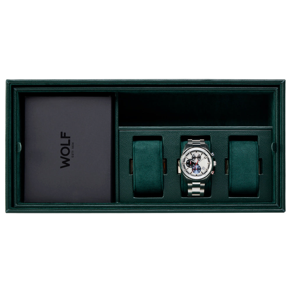 WOLF 1834 The Den 4-Piece Watch Winder Safe – Green Vegan Leather - Image 6
