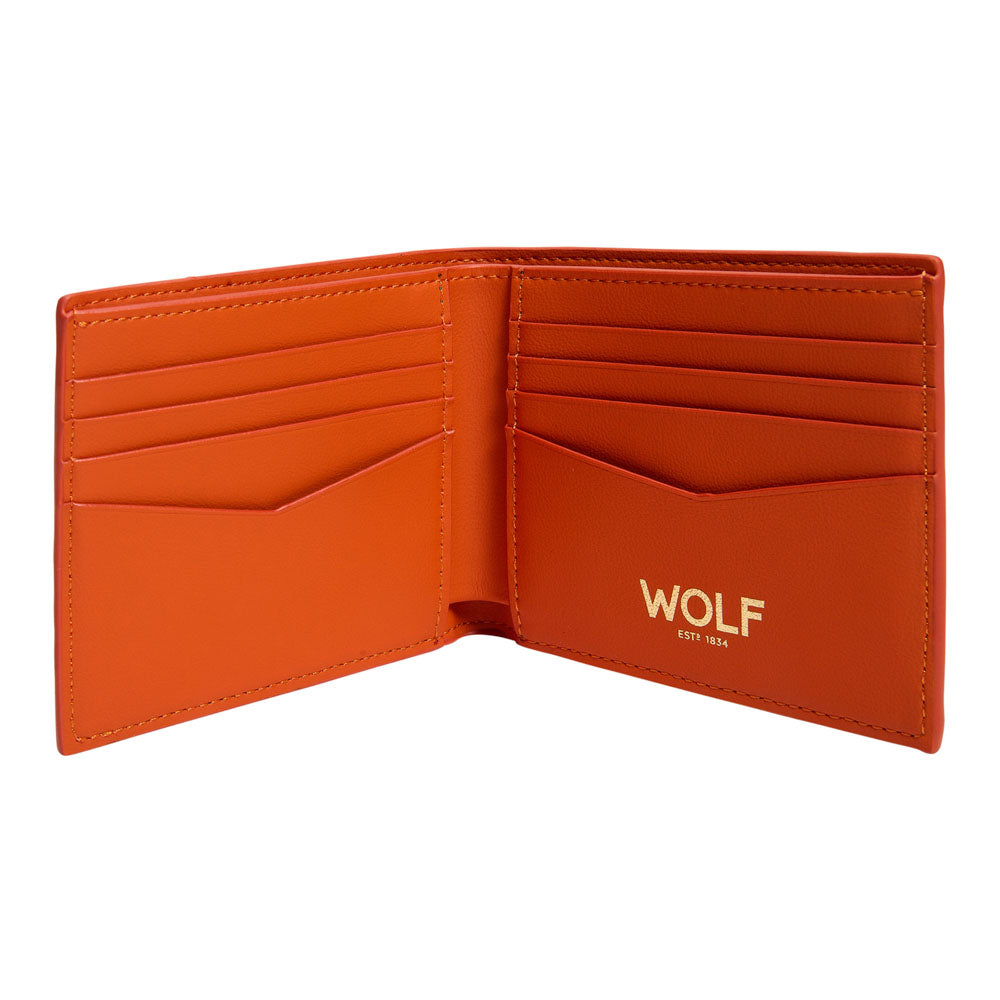 WOLF 1834 Signature Billfold – Orange (8 Card Slots, RFID Blocking) - Image 3