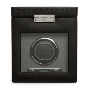 WOLF 1834 Classic Single Watch Winder with Storage – Black - Image 1