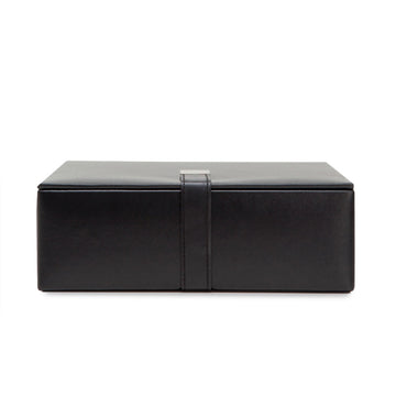 WOLF 1834 Heritage Large Valet Case - Black Faux Leather with 13 Compartments & Watch Roll - Image 1