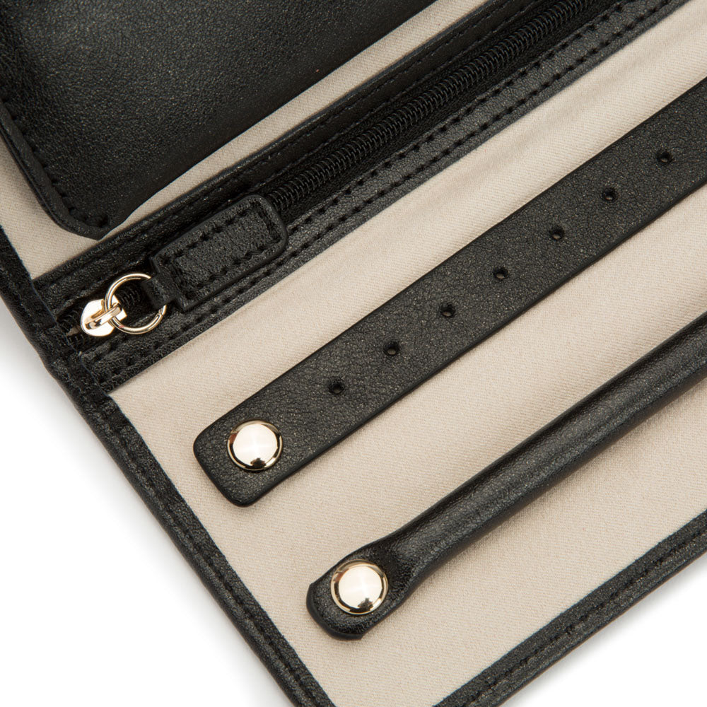 WOLF 1834 Palermo Jewelry Roll – Black Anthracite Leather Travel Case - Image 5
