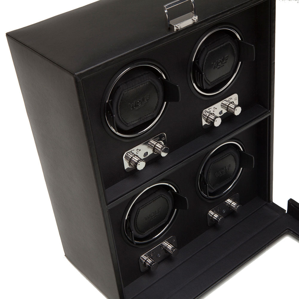 WOLF 1834 Heritage 4-Piece Watch Winder - Black - Image 3