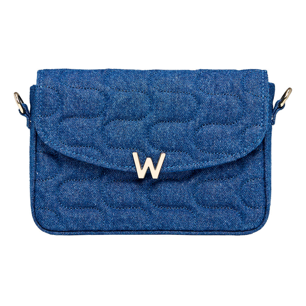 WOLF 1834 Mimi Swirl Cross Body Bag with Scarf – Denim - Image 1