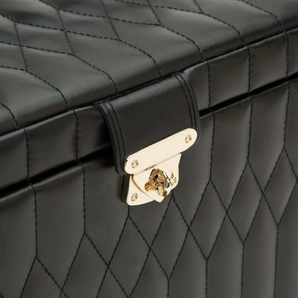 WOLF 1834 Caroline Extra Large Jewelry Case – Black, 43-Compartment Storage with LusterLoc™ Anti-Tarnish Lining - Image 6