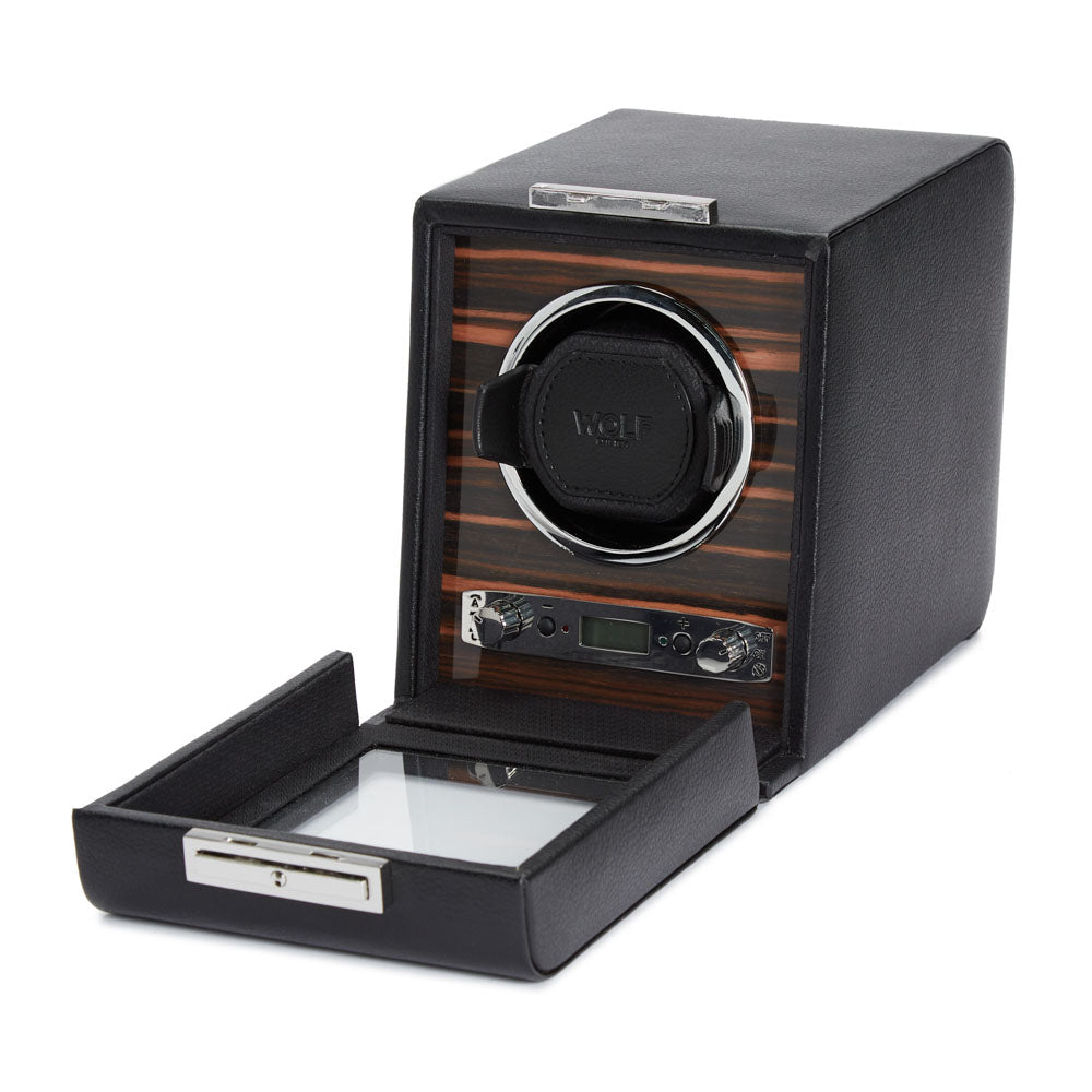 WOLF 1834 Roadster Single Watch Winder - Black Ebony Macassar - Image 2