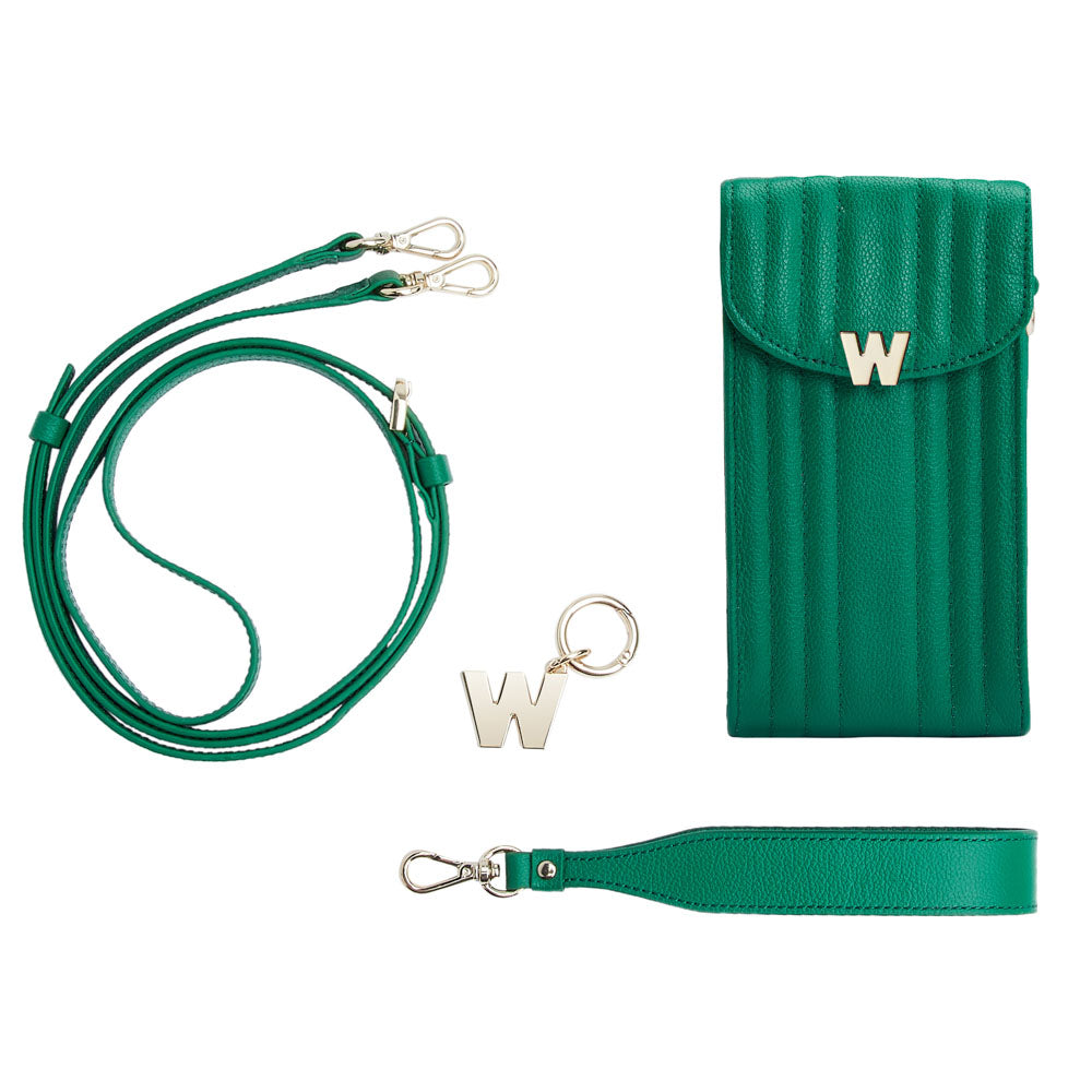 WOLF 1834 Mimi Phone Case with Wristlet & Lanyard – Forest Green - Image 6