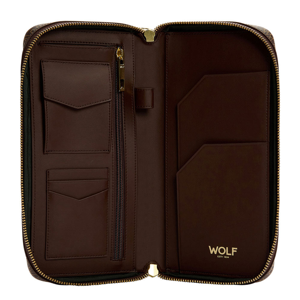 WOLF 1834 Signature Travel Case – Brown, Vegan Recycled Materials, RFID Blocking - Image 4