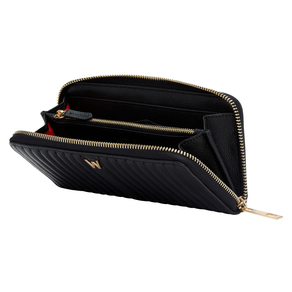 WOLF 1834 Mimi Continental Wallet - Black Quilted RFID Blocking Wallet with 8 Card Slots - Image 3