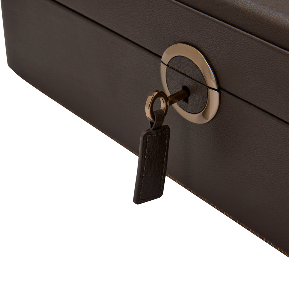 WOLF 1834 Earth 5 Piece Watch Box with Storage – Coffee Apple Leather - Image 7