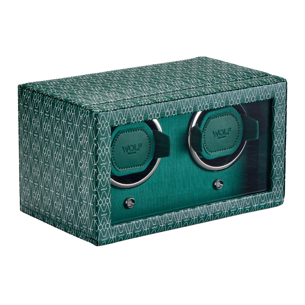 WOLF 1834 Signature Double Watch Winder – Green (2 Watch Capacity) - Image 2