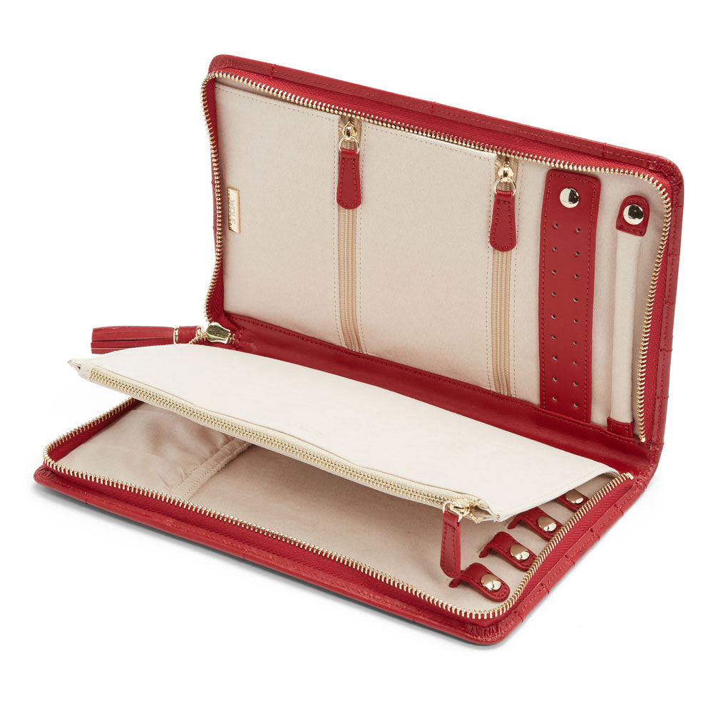 WOLF 1834 Caroline Large Jewelry Portfolio – Red - Image 3