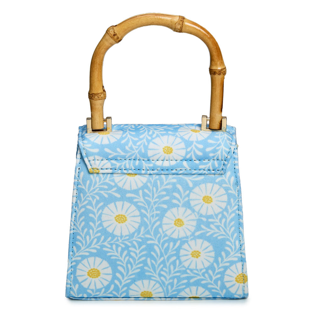 WOLF 1834 Evie Small Bag - Sky Daisy Blue | Fiona Howard Designer Mini Bag - Image 4