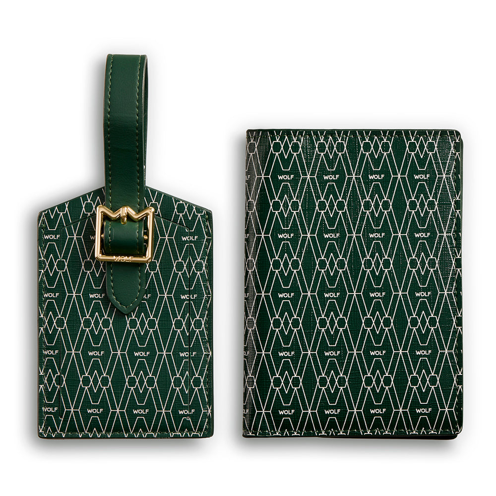 WOLF 1834 Signature Passport & Luggage Tag Gift Set - Green - Image 2