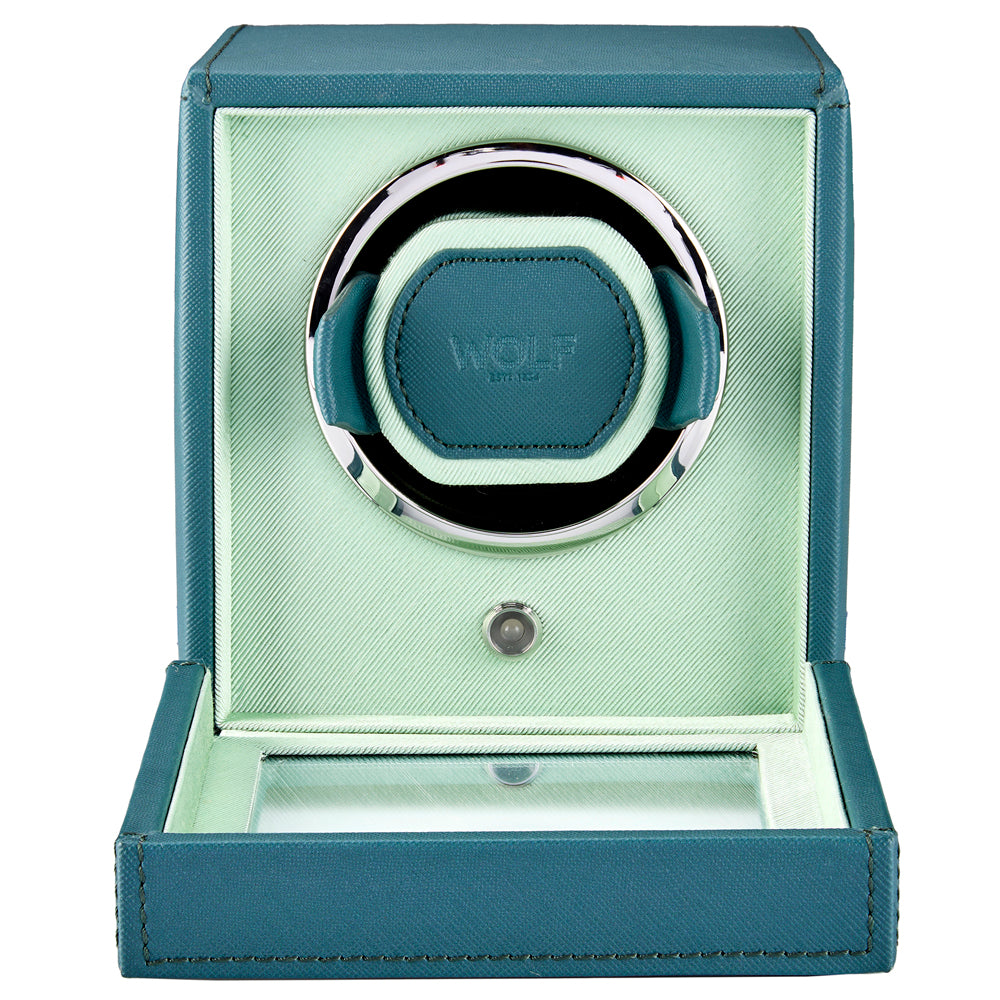 WOLF 1834 Cub Single Watch Winder with Cover – Seltzer Teal/Mint - Image 3