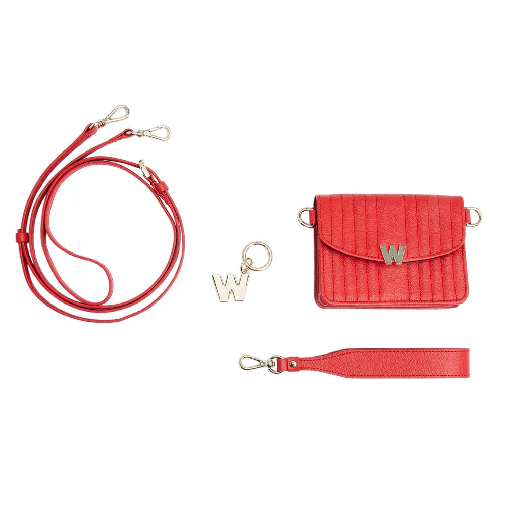 WOLF 1834 Mimi Mini Bag with Wristlet & Lanyard - Red - Image 10